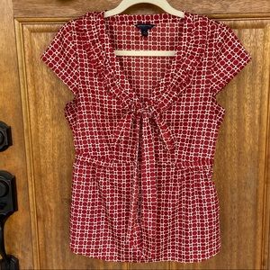 Banana Republic | Red/White Dressy Top, medium